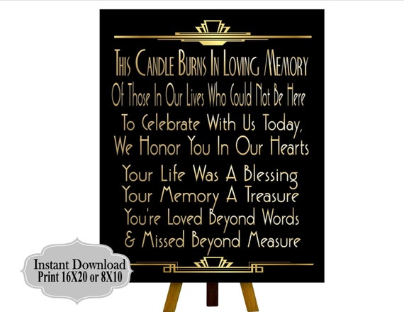 The Candle Burns, Roaring twenties party decoration. Great Gatsby party decor. Art deco poster. Gatsby wedding decor. Il_570xn