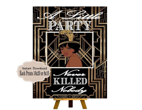 A Little Party Never Killed Nobody Roaring twenties party decoration. Great Gatsby party decor. Gatsby wedding decor Harlem Nights Il_570xn