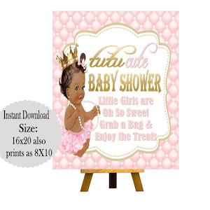 PRINTABLE Princess Baby Shower Candy Buffet Sign Prints 16X20 or 8X10, Princess Baby Shower Decor, Babies are Sweet, Take a Treat RP-001