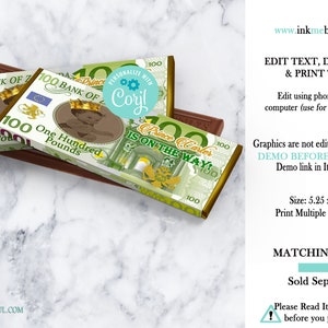 EDITABLE Prince Candy Bar Label |Royal Baby Shower| Corjl Digital Download| Safari Baby| Jungle Baby Shower| COA-01