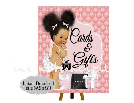 DIGITAL FILE Gift and Cards Sign, Baby Shower, Fashion Baby Shower, Baby Shower Decor Il_570xn