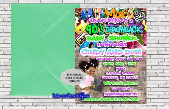 hip hop baby shower invitations