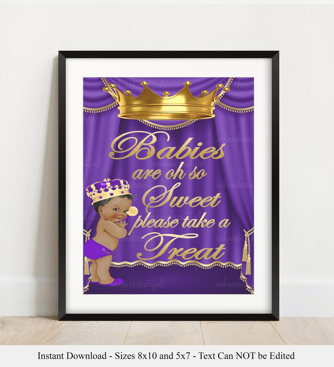 PRINTABLE Royal Baby Shower Purple Royal Babies Are Sweet Treat Table Sign, Royal Baby Shower ...