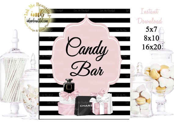 DIGITAL FILE Candy Bar Sign, Baby Shower, Fashion Baby Shower, Baby Shower Decor, 30th Birthday, 40th Birthday, Sweet 16, Signage Il_570xn