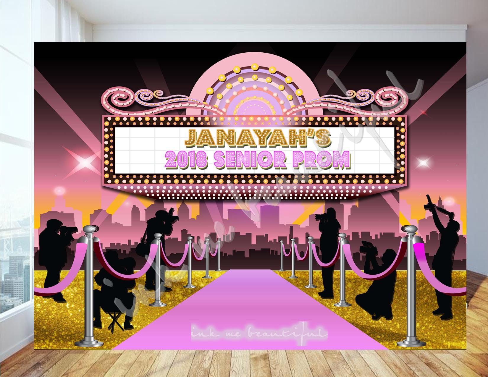 PRINTABLE Red Carpet Pink Carpet Prom Photo Backdrop Candy | Etsy