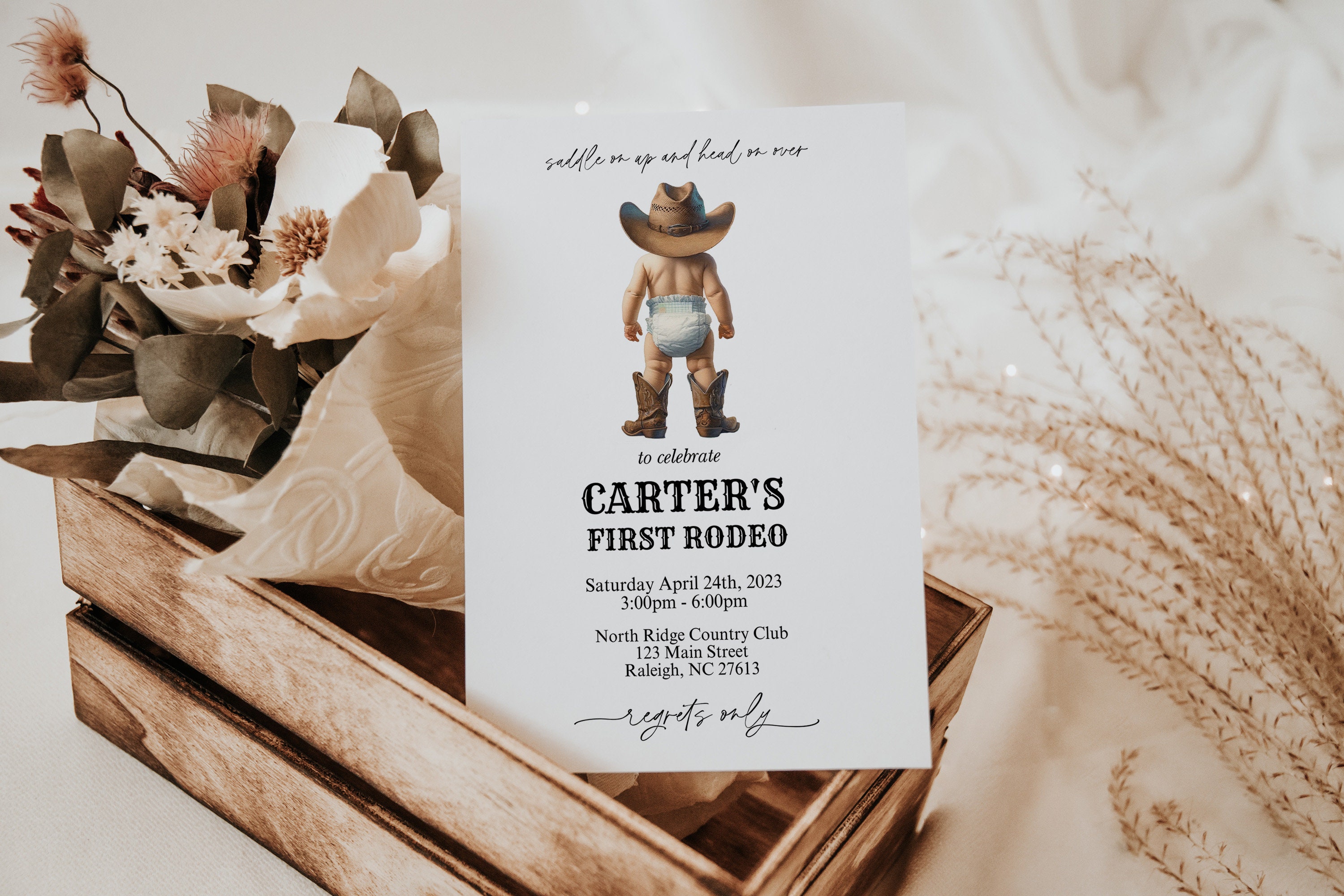 Woody First Rodeo Invite EDITABLE First Rodeo Birthday Invitation Cowboy Party Wild West Western ...