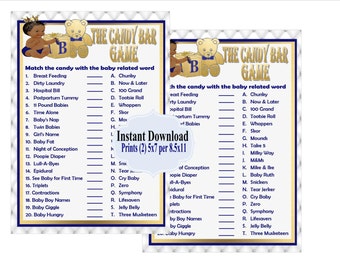 PRINTABLE Royal Baby Shower Game, The Candy Bar Game RB-005