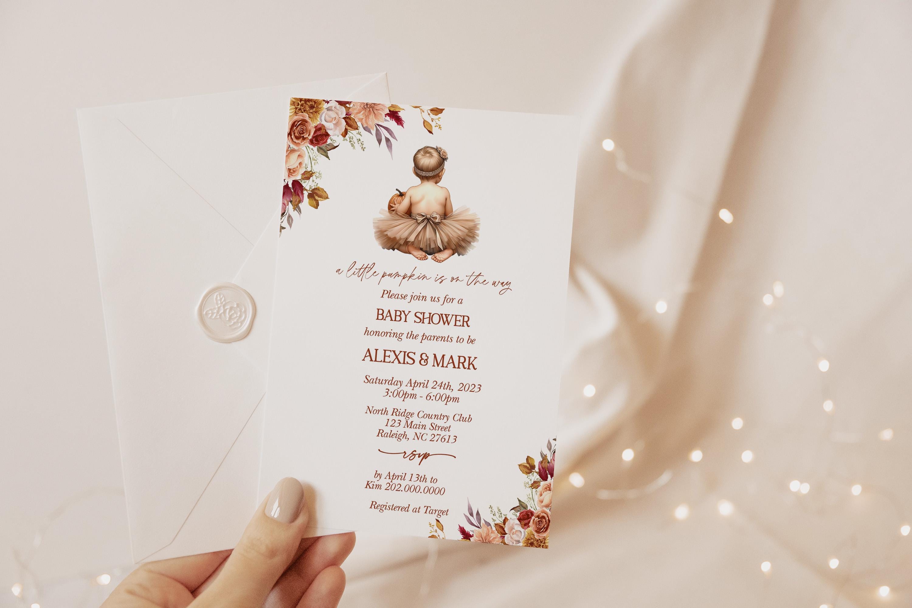 EDITABLE Pumpkin Baby Shower Invitation A Little Pumpkin is on the Way invite Autumn Baby Shower Invite Fall Baby Shower Invitation