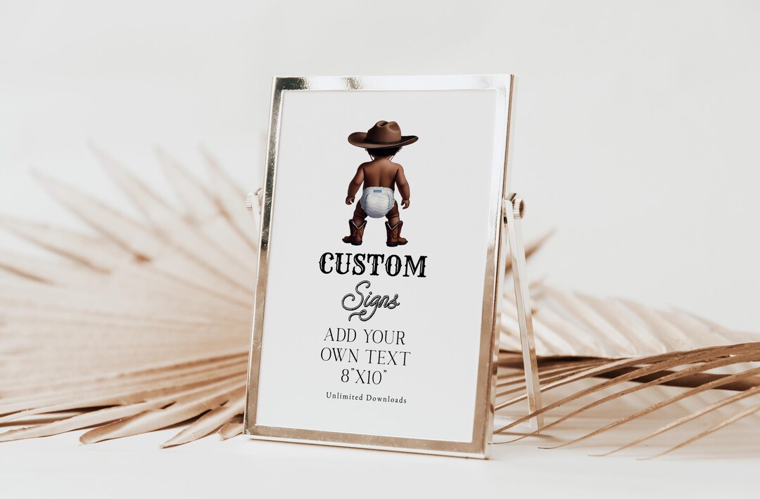 First Rodeo Signage EDITABLE First Rodeo Custom Signs Cowboy Party Wild West Western My ...