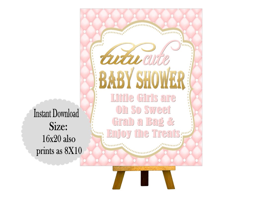 PRINTABLE Tutu Cute Princess Baby Shower Candy Table Sign - Etsy