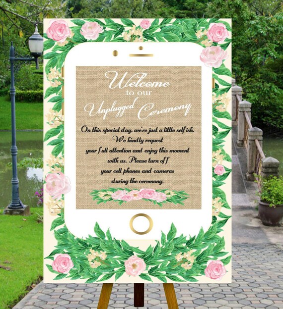 printable unplugged wedding sign