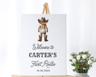 EDITABLE First Rodeo Birthday Welcome Sign Cowboy Party Wild West Western My First Rodeo 1st Birthday Cowboy Invite Digital Template WR1
