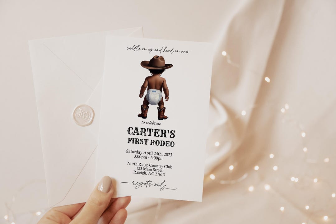 My First Rodeo Invitatioons EDITABLE First Rodeo Birthday Invitation Cowboy Party Wild West Western ...