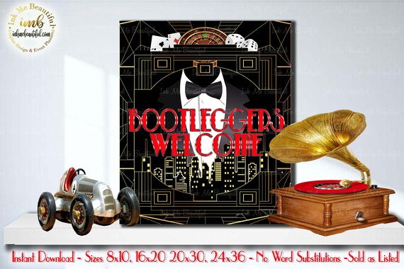 Great Gatsby Printables Bootleggers Welcomegatsby Party Etsy