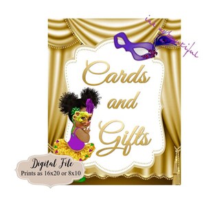 PRINTABLE Princess Baby Shower Gift TablebSign Prints 16X20 or 8X10, Mardi Gras Baby Shower Decor, Babies are Sweet, Take a Treat RP-001