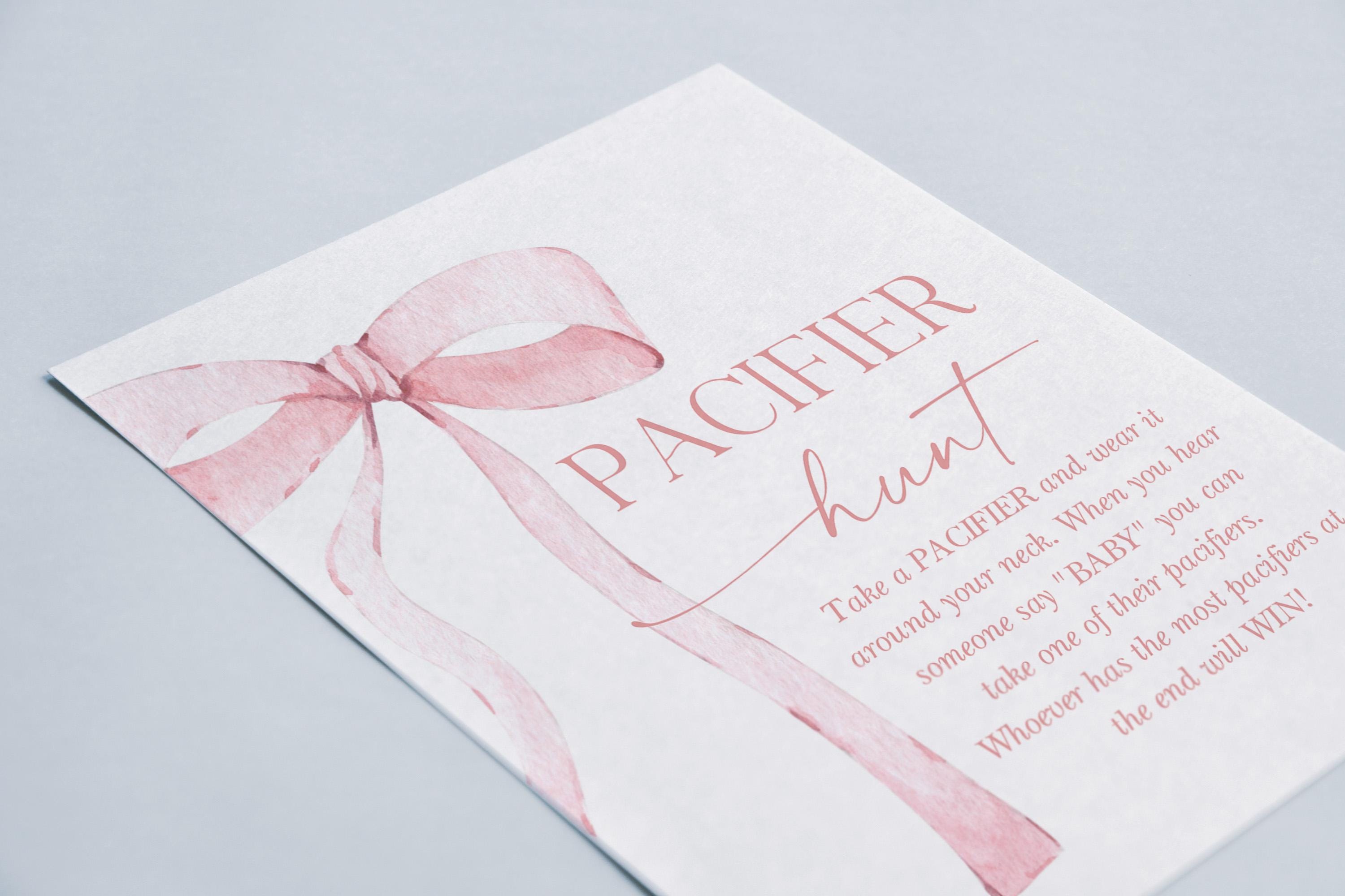 Pink Ribbon G Raffle Digital File Pink Bow Diaper Raffle Sign Pink Watercolor Ribbon ...