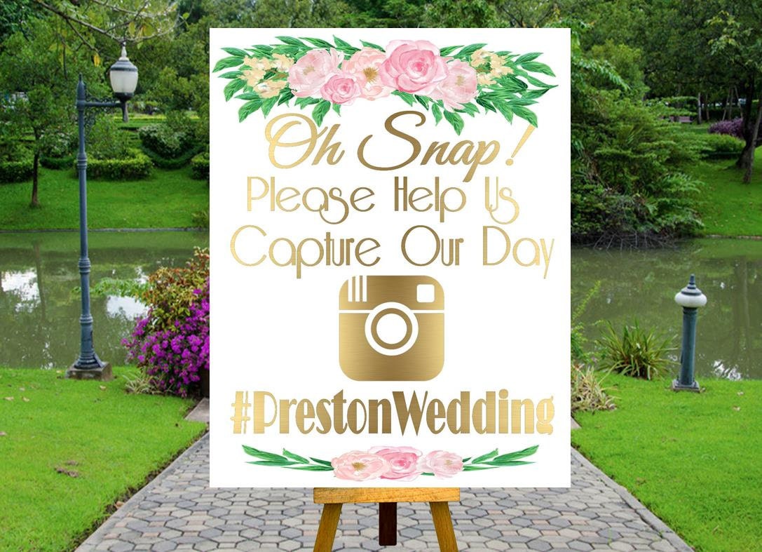 Wedding Sign-Social Media Wedding Wedding Hashtag Printable | Etsy