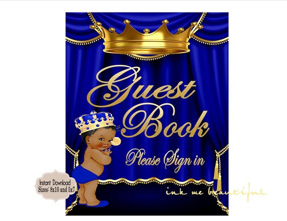 PRINTABLE Royal Baby Shower Guest Book Sign 8x10 or 5x7, Royal Baby Shower Decor, Royal Collection Il_570xn