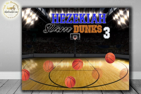 DIGITAL FILE Basketball Theme Birthday Party, Baby Shower, Photo Backdrop, Candy Table Backdrop Il_570xn