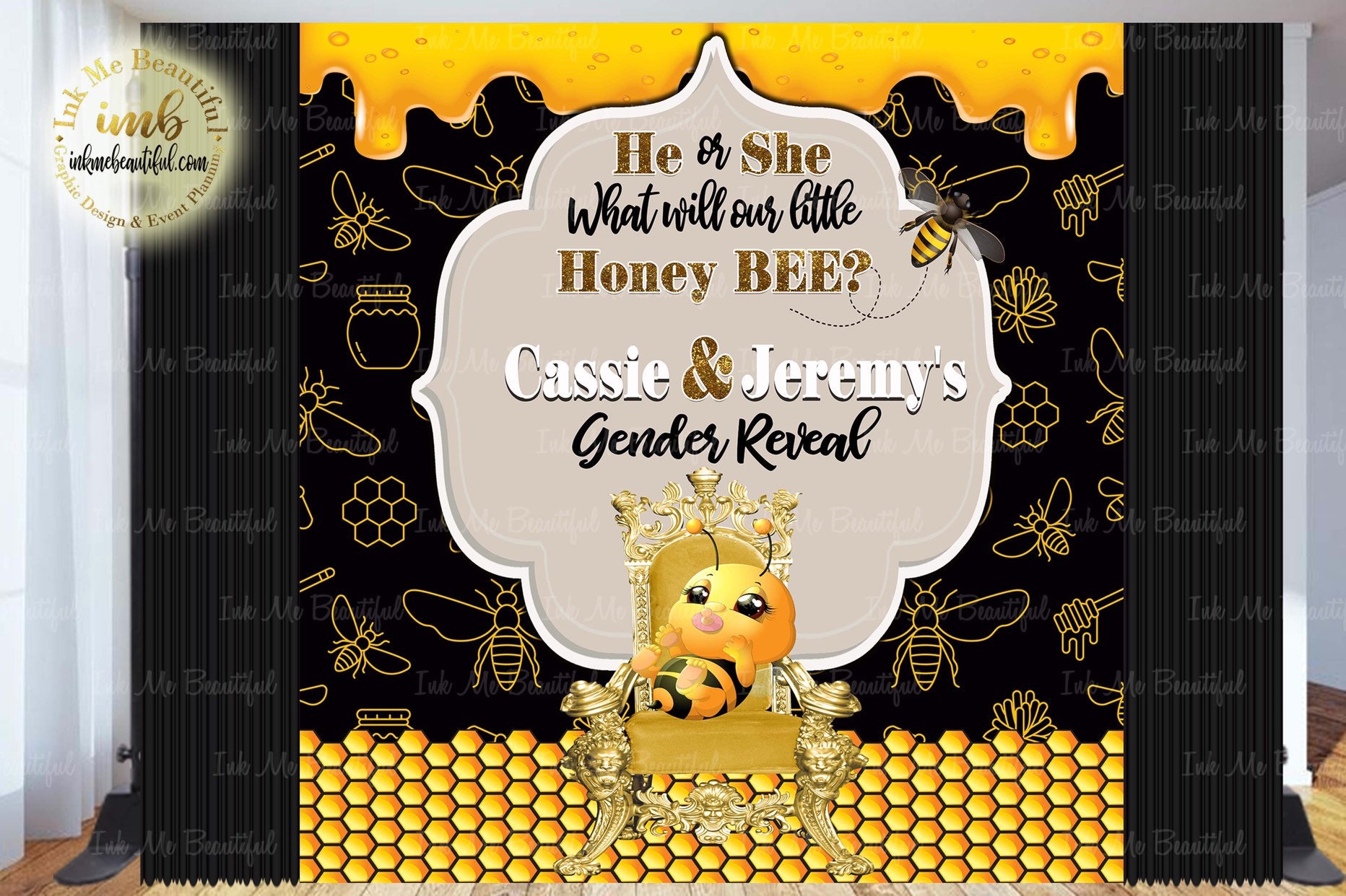 Digital File What Will It Bee He Or She Gender Reveal Back Etsy