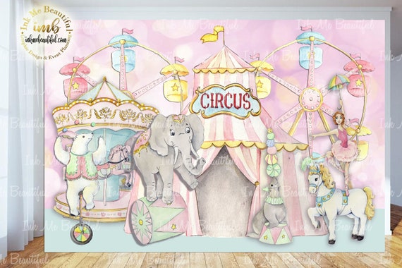 PRINTABLE Carnival Pink, Pink Circus Backdrop, Candy Table Backdrop, Photo Backdrop, Step and Repeat, Pink Carnival Il_570xn
