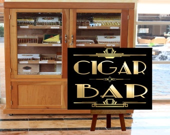 PRINTABLE Cigar Bar sign,Gatsby party decoration, Roaring 20s Art deco,Wedding Sign, Gatsby Wedding Decor
