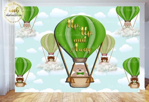 Candy Table Backdrop, Baby Shower, Up up and away Teddy Bears Il_570xn