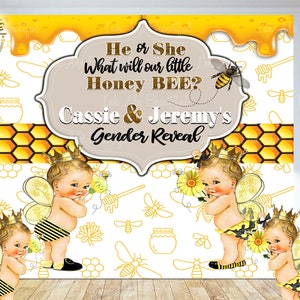 He Or She Photobooth Backdrop Candy Banner Bee Digital File What Will It Bee Gender Reveal Back Drop Poster Signage Decor Party Decor Paper Party Supplies