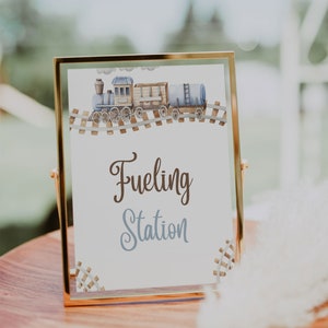PRINTABLE | Fueling Station Sign | Food Sign | Train Party | Boy Baby Shower | 1st Birthday | Baby Shower | Choo Choo | T23