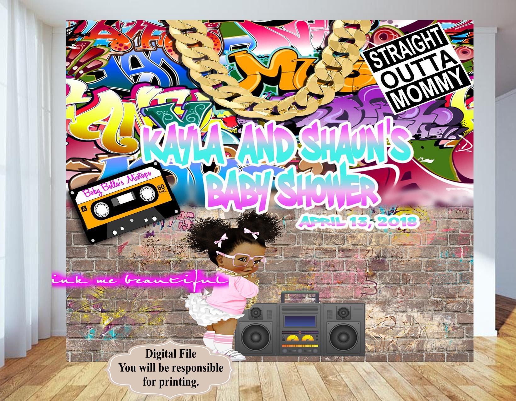 DIGITAL FILE Hip Hop Throwback Baby Shower 80s baby 90s Etsy
