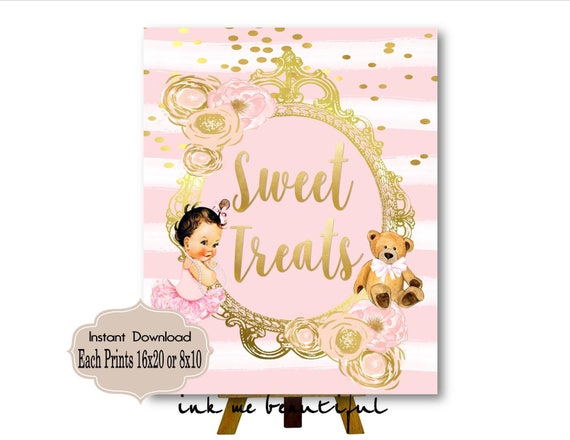 PRINTABLE tutu cute, Princess Baby Shower Candy Table Sign 16X20 or 8X10, Princess Baby Shower Decor, Babies are Sweet, Take a Treat TU-002 Il_570xn