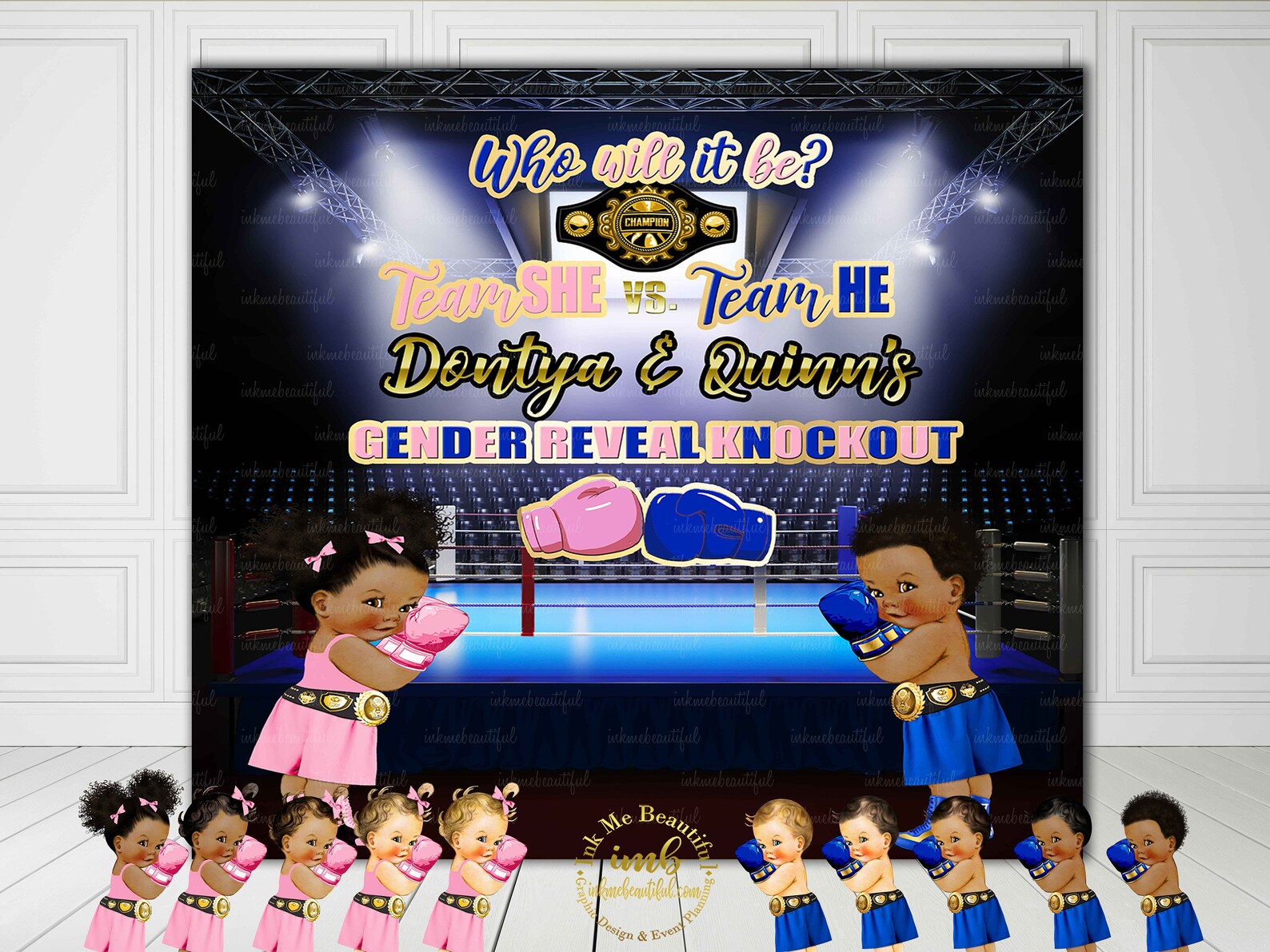 PRINTABLE Boxer Baby Gender Reveal Boxer Theme Boxing Baby Etsy