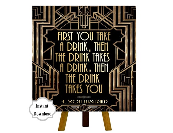 Roaring Twenties Party Decoration F Scott Fitzgerald Quote Print
