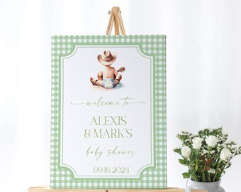 Editable Cowboy Baby Shower Welcome Sign (Digital Download)