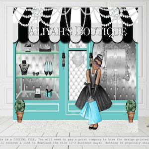 DIGITALE DATEI Paris Blue Store Kulisse, Geburtstagsparty, Shop Kulisse, Candy Tisch Kulisse, Foto Kulisse Boutique Store