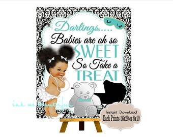 DIGITAL FILE Babies are oh so Sweet please Take a Treat, Candy Bar Sign,  Baby and CO,  Babyshower