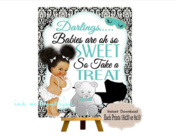 DIGITAL FILE Babies are oh so Sweet please Take a Treat, Candy Bar Sign, Baby and CO, Babyshower, Audrey Collection Il_570xn