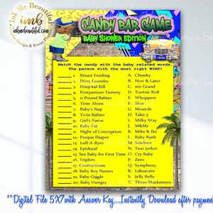 DIGITAL FILE  Hip Hop Candy Bar Game, 5x7, Hip Hop Baby Shower Games,Throwback 80s 90s House Party, 80s 90s baby, FP01
