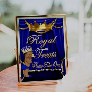 PRINTABLE Royal Blue Treat Sign Sign 8x10 and 5x7, Royal Baby Shower Decor,  Royal Blue Baby Shower, Royal Collection RB-004