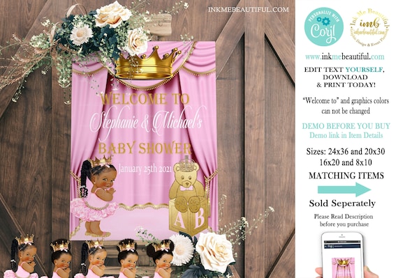 Etsy princess baby shower sales