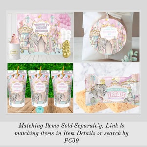 DRUCKBARE rosa Karnevalssaft-Etikett | Zirkus | Karneval Mottoparty | Babyparty | PC09 Bild 8
