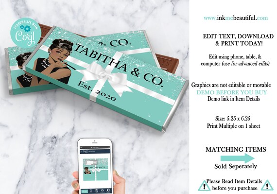 EDITABLE Candy Bar Label | Bridal Shower Decor | African American | 1st Birthday | Baby Shower Il_570xn