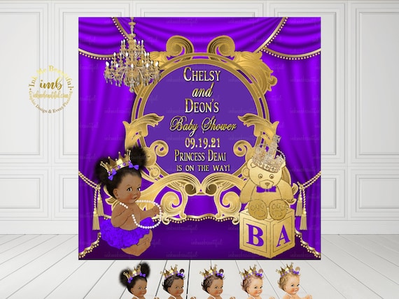 DIGITAL FILE Royal Baby Shower Backdrop, Photoback Drop, Royal