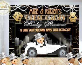 PRINTABLE Great Gatsby Baby Shower, Harlem Nights, Roaring 20s, Eine kleine Party, Fotohintergrund, Candy-Tisch-Hintergrund, Step and Rapport