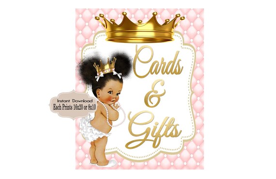 PRINTABLE Princess Baby Shower Gift Table Sign Prints 16X20 8X10, Royal Baby Shower Decor, Royal Collection, RP-001 Il_570xn