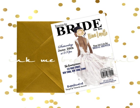 PRINTABLE Bridal MAGAZINE Invitation, Fashion Bridal Invite, Bridal Shower Invite, Bridal Shower Invitation MG030 Il_570xn