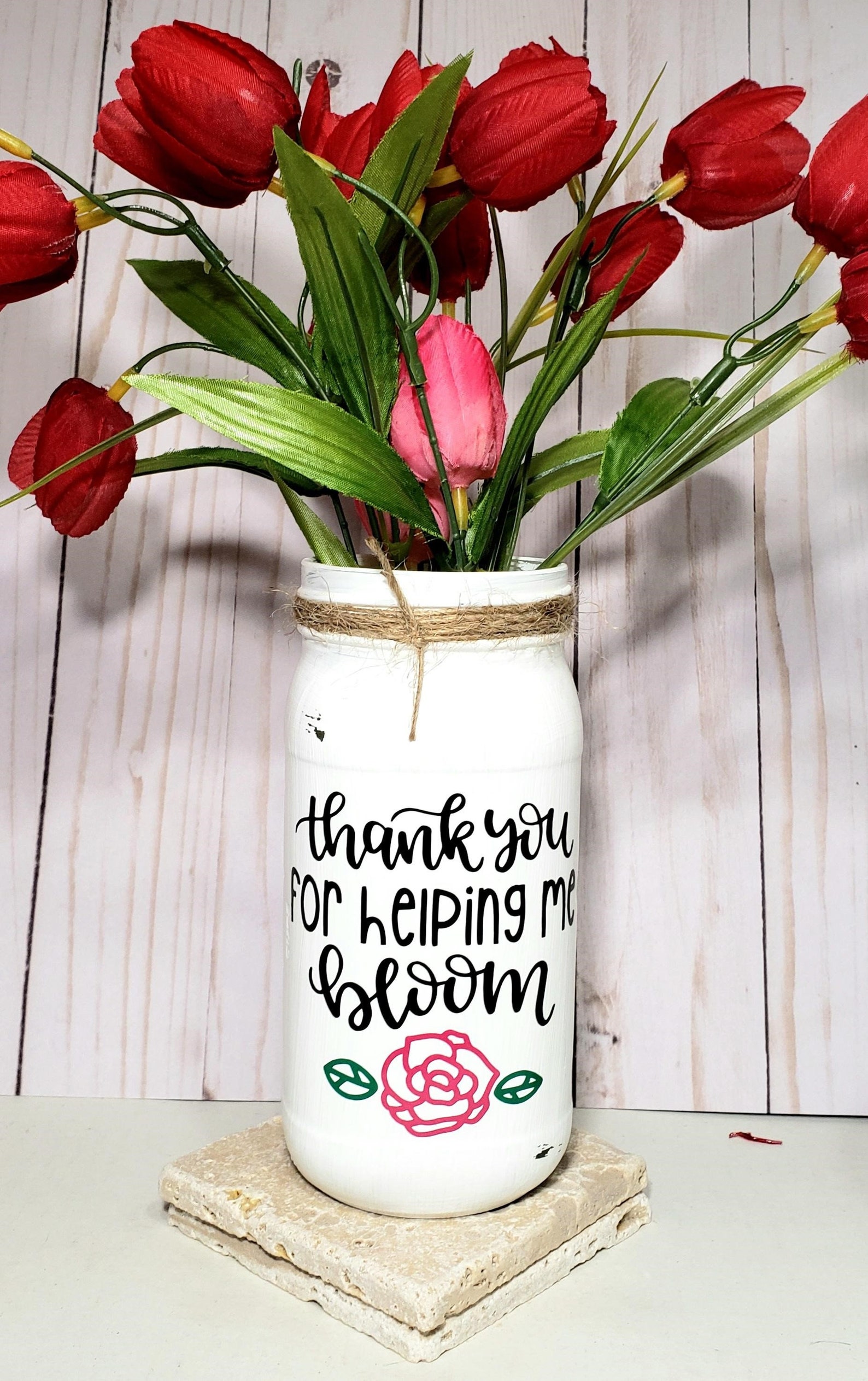 Thank You for Helping Me Bloom Flower Vase Gift for Teacher Etsy