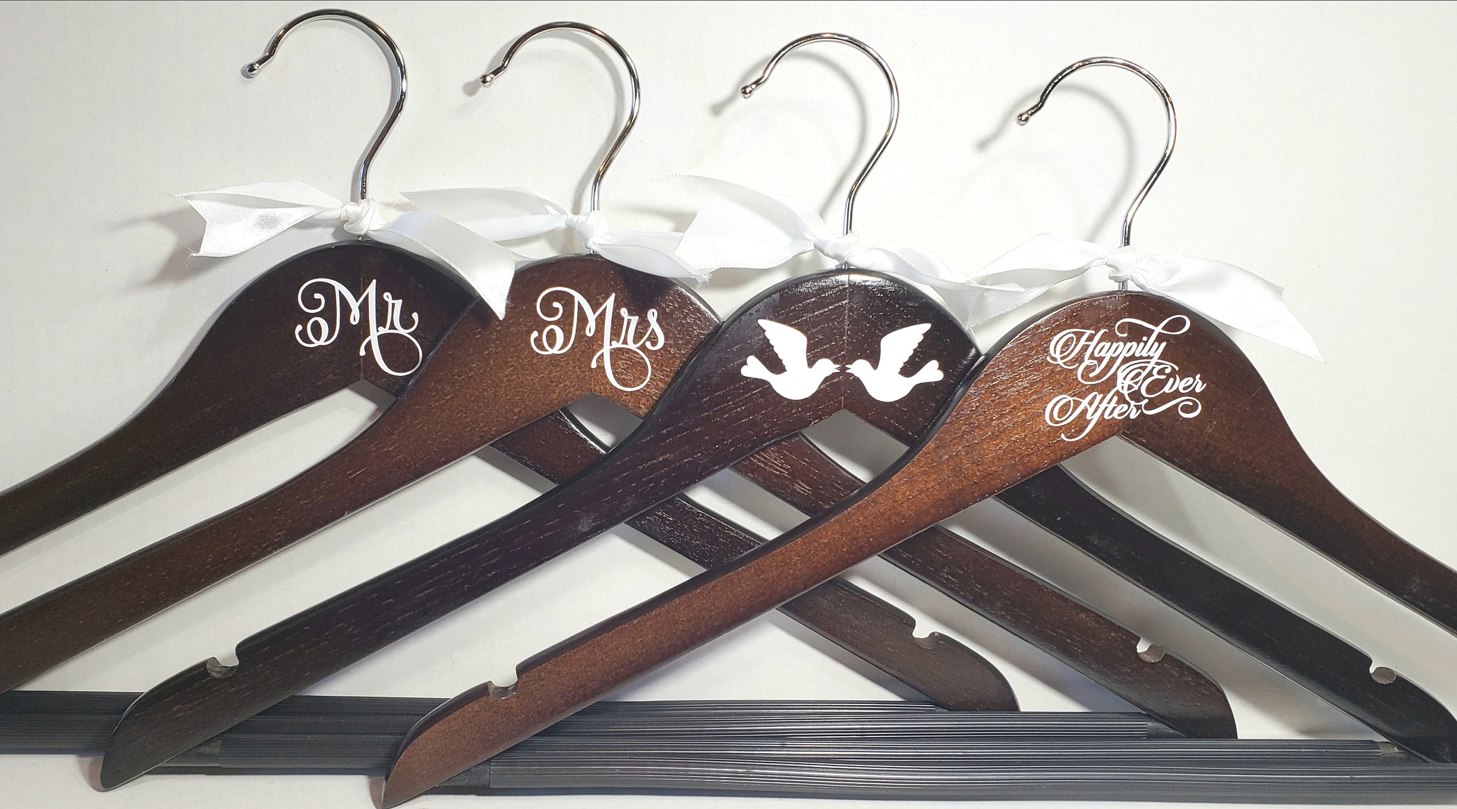 Wedding Hangers Wedding Gift Wooden Hangers Happily Ever Etsy