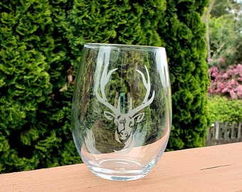 Deer Lover Deer Wine Tumbler Deer Stainless Glass Deer Gifts Idea Deer Present Deer Presents Deer Wine Glass Personalized Deer gift