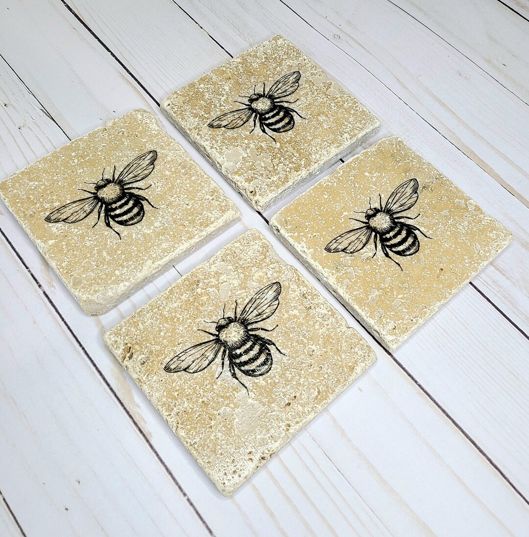 Bumblebee Coasters, Honeybee Gift, Save the Bees, Gift for the Home